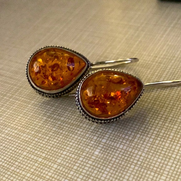 New Beautiful classy stylish  Honey Amber Earrings - Picture 3 of 11
